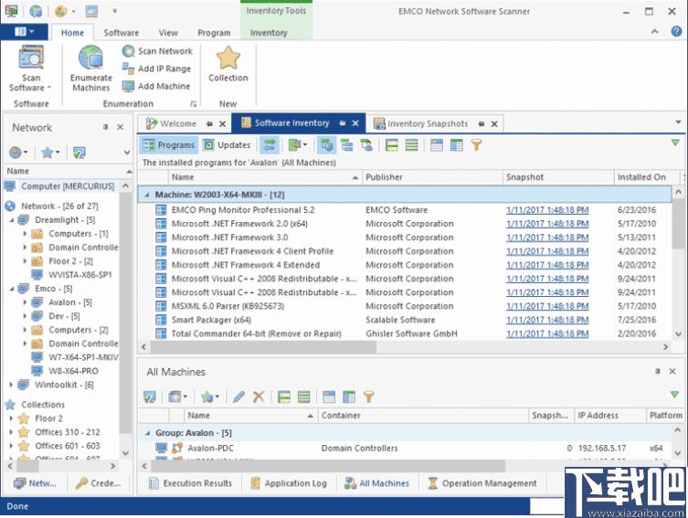 EMCO Network Software Scanner下载,软件扫描,远程检测,软件信息