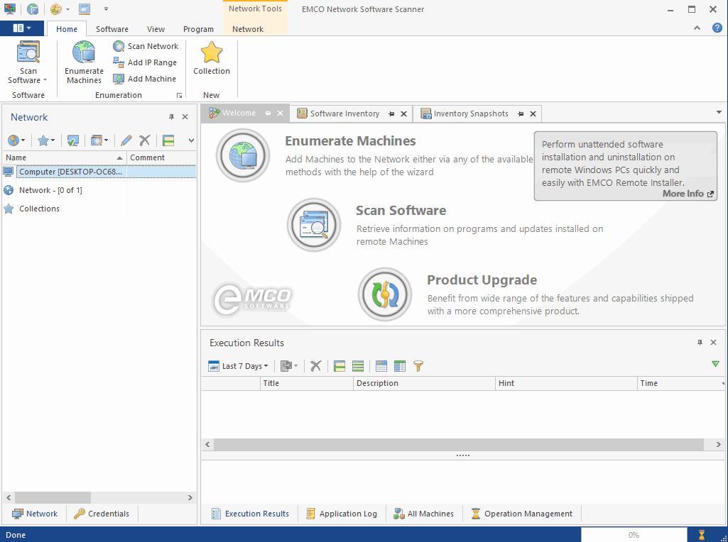 EMCO Network Software Scanner下载,软件扫描,远程检测,软件信息
